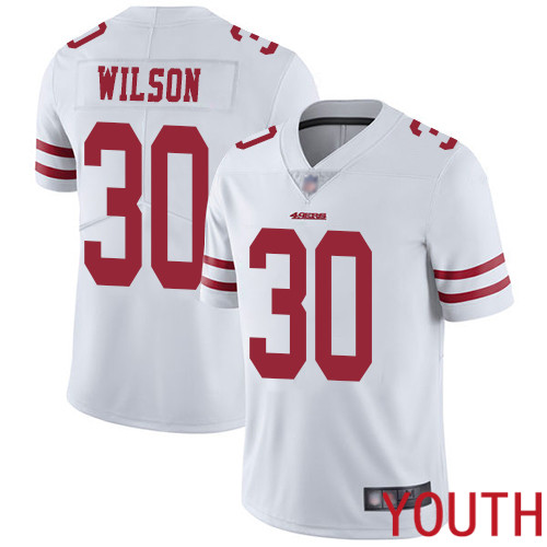 San Francisco 49ers Limited White Youth Jeff Wilson Road NFL Jersey #30 Vapor Untouchable